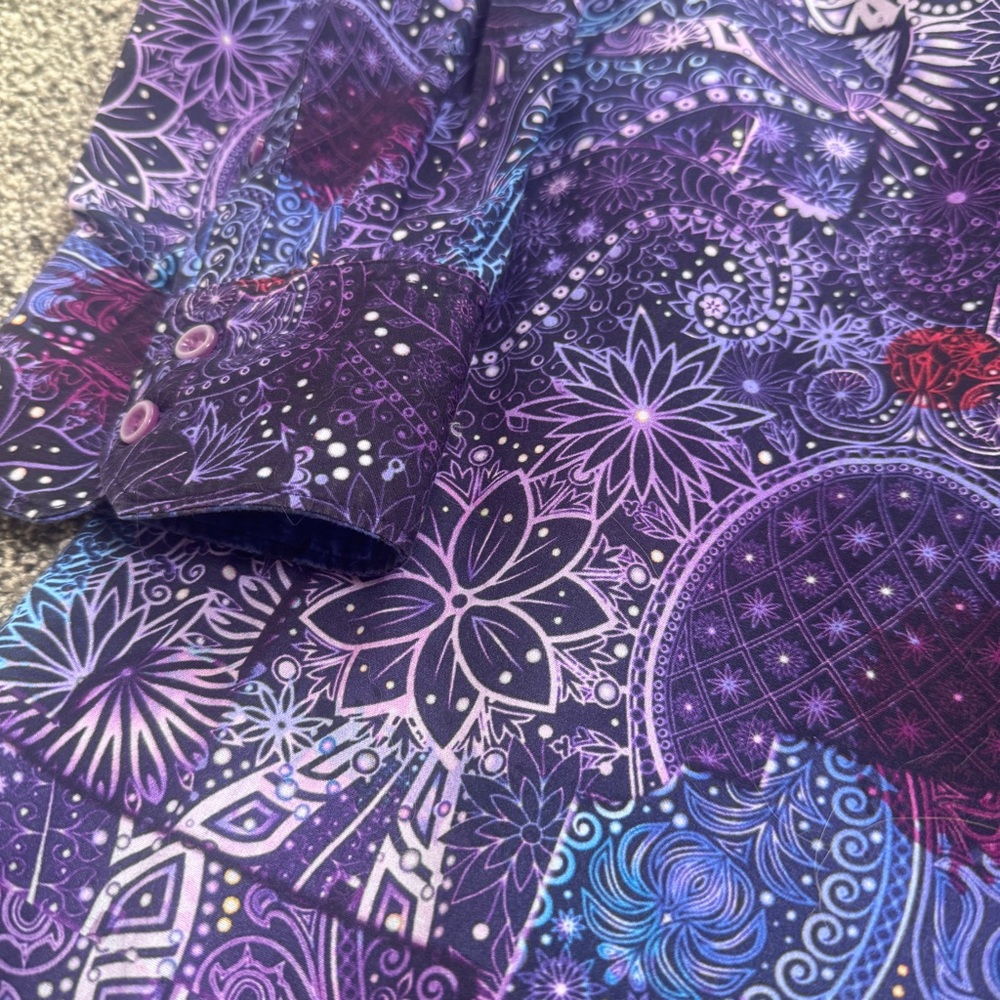 Robert Graham 4XLT Shirt Long Sleeve Classic Fit Button Purple Paisley Floral - Picture 4 of 6